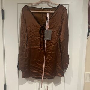 House of CB Copper Satin Dress